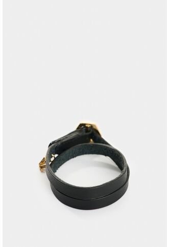 Manilla De Cuero Para Mujer Hexágono Manilla De Cuero Para Mujer Hexágono Negro VÉLEZ Vélez