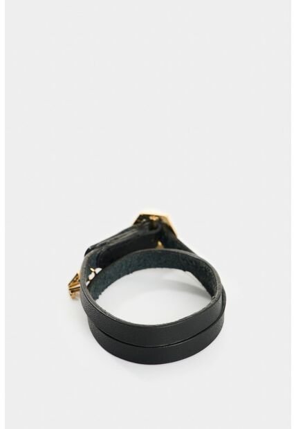 Manilla De Cuero Para Mujer Hexágono Manilla De Cuero Para Mujer Hexágono Negro VÉLEZ