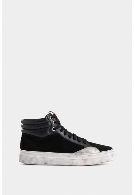 Tenis Bota Alena De Cuero Para Mujer Detalle Brillo Tenis Bota Alena De Cuero Para Mujer Detalle Brillo Negro 41 VÉLEZ
