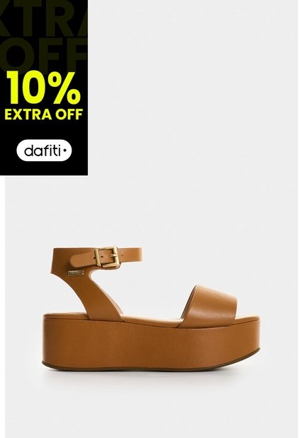 Sandalia Plataforma De Cuero Para Mujer Soren Sandalia Plataforma De Cuero Para Mujer Soren Miel 40 VÉLEZ