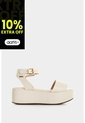 Sandalia Plataforma De Cuero Para Mujer Soren Sandalia Plataforma De Cuero Para Mujer Soren Beige 37 VÉLEZ de Vélez