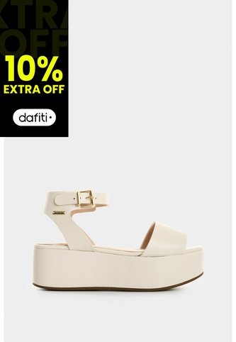 Sandalia Plataforma De Cuero Para Mujer Soren Sandalia Plataforma De Cuero Para Mujer Soren Beige 37 VÉLEZ Vélez