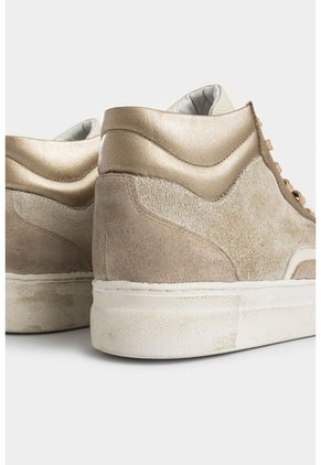 Tenis Tipo Bota Magena De Cuero Para Mujer Acabado Vintage Tenis Tipo Bota Magena De Cuero Para Mujer Acabado Vintage Arena 39 VÉLEZ