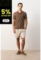 Polo Manga Corta Tejida Para Hombre Kiri Polo Manga Corta Tejida Para Hombre Kiri Tabaco L VÉLEZ de Vélez
