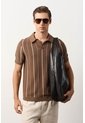 Polo Manga Corta Tejida Para Hombre Kiri Polo Manga Corta Tejida Para Hombre Kiri Tabaco L VÉLEZ de Vélez