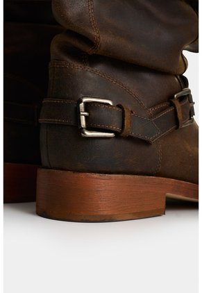 Botas En Cuero Para Hombre Moto Botas En Cuero Para Hombre Moto Terracota 40 VÉLEZ
