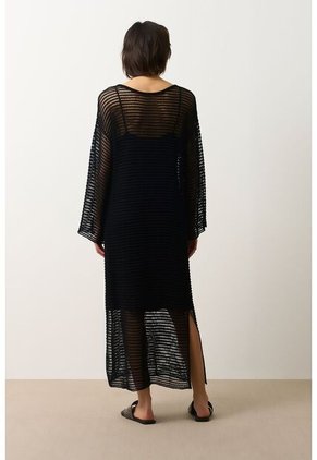 Vestido Maxi Tejido Ica Para Mujer Vestido Maxi Tejido Ica Para Mujer Negro 10 VÉLEZ