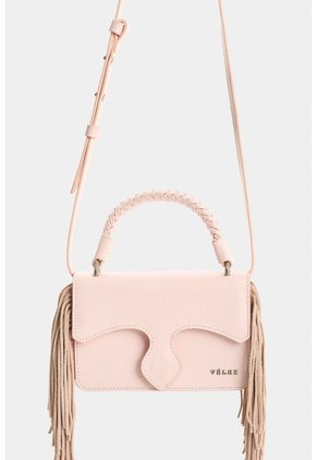 Bandolera Mini Garniel De Cuero Con Flecos Para Mujer Bandolera Mini Garniel De Cuero Con Flecos Para Mujer Rosado VÉLEZ