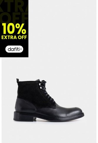 Botas Solar De Cuero Para Hombre Combinación De Texturas Botas Solar De Cuero Para Hombre Combinación De Texturas Negro 46 VÉLEZ Vélez