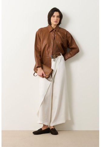Pantalón Palazzo Holgado Para Mujer Almaris Pantalón Palazzo Holgado Para Mujer Almaris Crema 10 VÉLEZ Vélez
