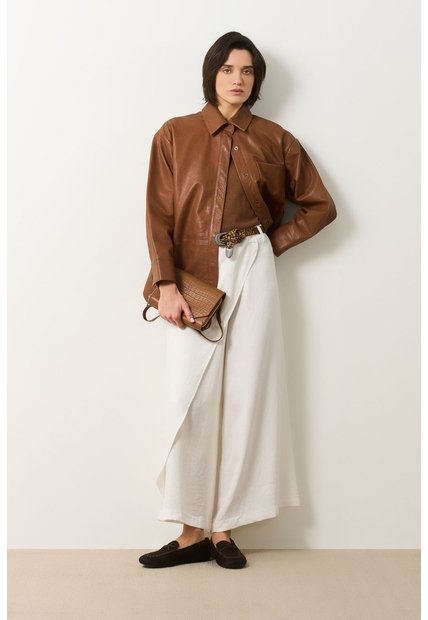 Pantalón Palazzo Holgado Para Mujer Almaris Pantalón Palazzo Holgado Para Mujer Almaris Crema 10 VÉLEZ