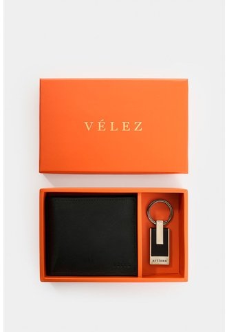 Kit Billetera + Llavero De Cuero Para Hombre Boyeros 2 Kit Billetera + Llavero De Cuero Para Hombre Boyeros 2 Negro VÉLEZ Vélez