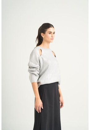 Sweater Star En Tejido Rectilíneo Para Mujer Efecto Metalizado Sweater Star En Tejido Rectilíneo Para Mujer Efecto Metalizado Gris M VÉLEZ