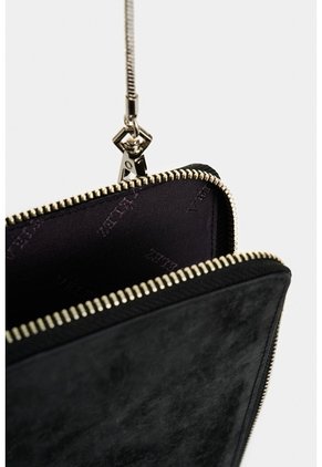 Porta Celular Calas De Cuero Para Mujer Con Cadena Porta Celular Calas De Cuero Para Mujer Con Cadena Negro VÉLEZ