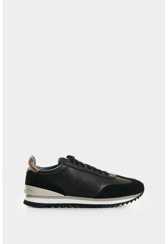Tenis De Cuero Y Folia Para Mujer Gem Tenis De Cuero Y Folia Para Mujer Gem Negro 34 VÉLEZ Vélez