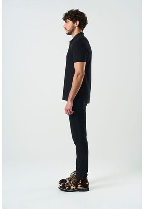 Polo Manga Corta Essential Para Hombre Textura Polo Manga Corta Essential Para Hombre Textura Negro XL VÉLEZ