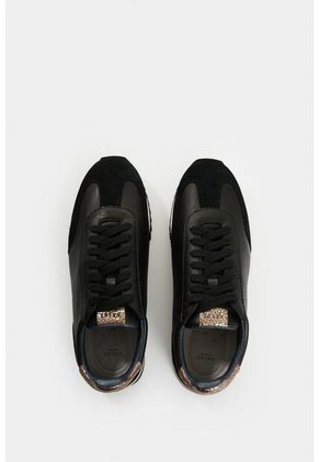 Tenis De Cuero Y Folia Para Mujer Gem Tenis De Cuero Y Folia Para Mujer Gem Negro 34 VÉLEZ