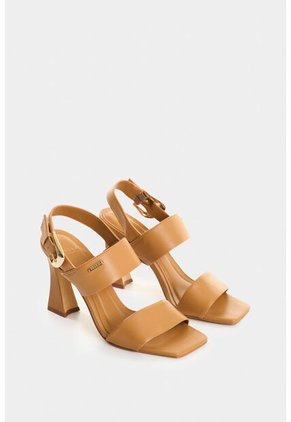 Sandalia Tacón De Cuero Para Mujer Kira Sandalia Tacón De Cuero Para Mujer Kira Miel 39 VÉLEZ