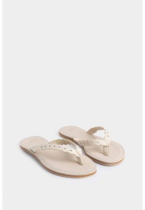 Sandalia Plana Bali De Cuero Para Mujer Combinación De Materiales Sandalia Plana Bali De Cuero Para Mujer Combinación De Materiales Beige 39 Vélez