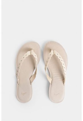 Sandalia Plana Bali De Cuero Para Mujer Combinación De Materiales Sandalia Plana Bali De Cuero Para Mujer Combinación De Materiales Beige 39 Vélez