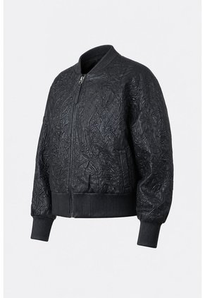 Bomber De Cuero Repujado Para Mujer Sira Bomber De Cuero Repujado Para Mujer Sira Negro XXL VÉLEZ