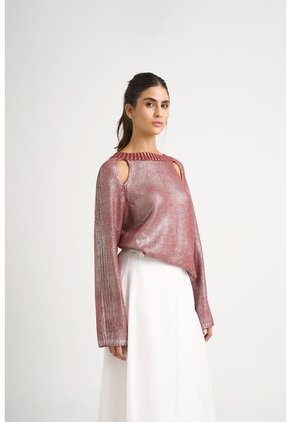 Sweater Star En Tejido Rectilíneo Para Mujer Efecto Metalizado Sweater Star En Tejido Rectilíneo Para Mujer Efecto Metalizado Vinotinto XS VÉLEZ