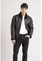 Chaqueta Atrani De Cuero Para Hombre Semi Ajustada Chaqueta Atrani De Cuero Para Hombre Semi Ajustada Negro L VÉLEZ de Vélez