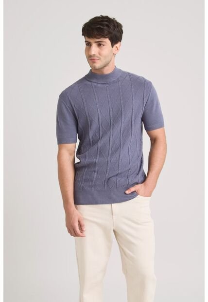 Camiseta Tejida Shadow Para Hombre Figuras Geométricas Camiseta Tejida Shadow Para Hombre Figuras Geométricas Azul XL Vélez