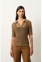 Polo Tejida Lascar Para Mujer Fit Holgado Polo Tejida Lascar Para Mujer Fit Holgado Miel XS VÉLEZ de Vélez