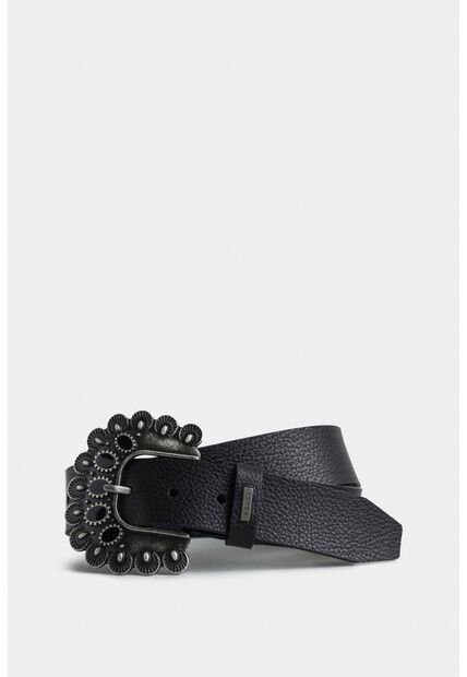 Cinturón Unifaz Mars De Cuero Para Mujer Silueta Hexagonal Cinturón Unifaz Mars De Cuero Para Mujer Silueta Hexagonal Negro M VÉLEZ