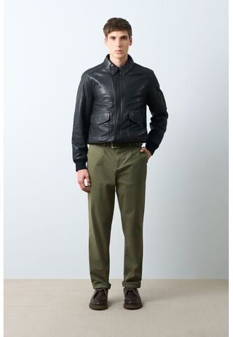 Chaqueta Aviador De Cuero Para Hombre Nila Chaqueta Aviador De Cuero Para Hombre Nila Negro XL VÉLEZ Vélez