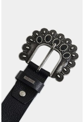 Cinturón Unifaz Mars De Cuero Para Mujer Silueta Hexagonal Cinturón Unifaz Mars De Cuero Para Mujer Silueta Hexagonal Negro M VÉLEZ