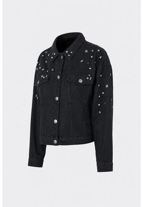 Chaqueta Black Para Mujer Silueta Trucker Chaqueta Black Para Mujer Silueta Trucker Negro L VÉLEZ