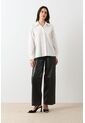 Camisa Manga Larga Oversized Para Mujer Astra Camisa Manga Larga Oversized Para Mujer Astra Crema XS VÉLEZ de Vélez