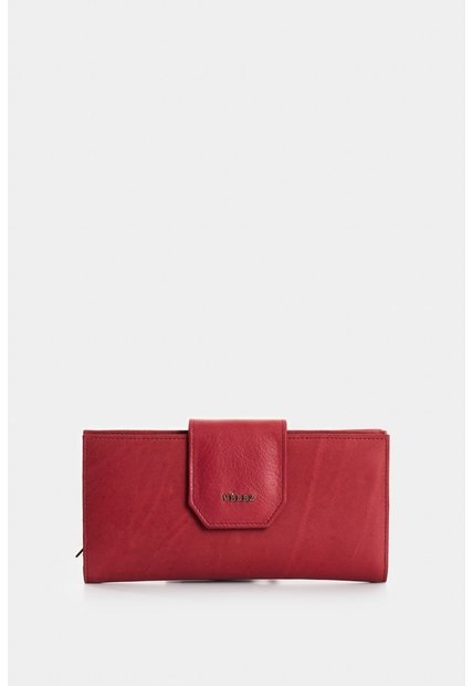 Billetera Porta Chequera De Cuero Para Mujer Jade Billetera Porta Chequera De Cuero Para Mujer Jade Rojo VÉLEZ
