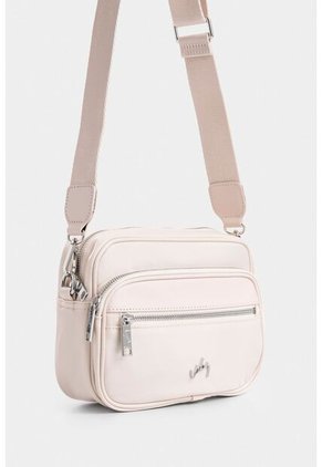 Manos Libres Camelia En Lona Para Mujer Detalle Cuero Manos Libres Camelia En Lona Para Mujer Detalle Cuero Blanco VÉLEZ