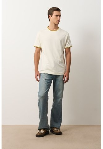 Camiseta En Algodón Para Hombre Luma Camiseta En Algodón Para Hombre Luma Crema M VÉLEZ Vélez