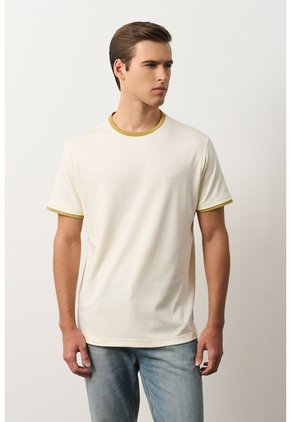 Camiseta En Algodón Para Hombre Luma Camiseta En Algodón Para Hombre Luma Crema M VÉLEZ