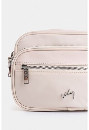 Manos Libres Camelia En Lona Para Mujer Detalle Cuero Manos Libres Camelia En Lona Para Mujer Detalle Cuero Blanco VÉLEZ