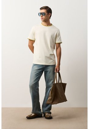 Camiseta En Algodón Para Hombre Luma Camiseta En Algodón Para Hombre Luma Crema M VÉLEZ