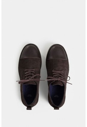 Zapatos Cordón Sunset De Cuero Para Hombre Mezcla De Texturas Zapatos Cordón Sunset De Cuero Para Hombre Mezcla De Texturas Cafe 38 VÉLEZ