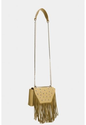 Bandolera Mini Lili De Cuero Con Flecos Y Taches Para Mujer Bandolera Mini Lili De Cuero Con Flecos Y Taches Para Mujer Verde Oliva VÉLEZ