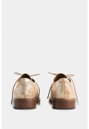 Zapato De Cordón Alba De Cuero Folia Para Mujer Estilo Oxford Zapato De Cordón Alba De Cuero Folia Para Mujer Estilo Oxford Dorado 41 VÉLEZ