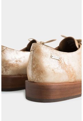 Zapato De Cordón Alba De Cuero Folia Para Mujer Estilo Oxford Zapato De Cordón Alba De Cuero Folia Para Mujer Estilo Oxford Dorado 41 VÉLEZ