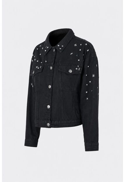 Chaqueta Black Para Mujer Silueta Trucker Chaqueta Black Para Mujer Silueta Trucker Negro L VÉLEZ
