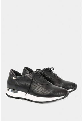 Zapatos Cordón De Cuero Para Mujer Suela Deportiva Zapatos Cordón De Cuero Para Mujer Suela Deportiva Negro 40 VÉLEZ