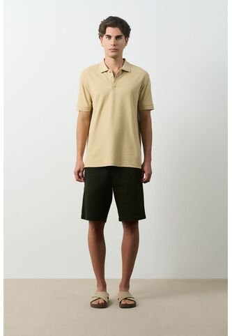 Polo Para Hombre Semi Fit Detalle Jacquard Polo Para Hombre Semi Fit Detalle Jacquard Kaky M VÉLEZ Vélez