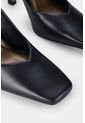 Tacones Cerrados Baltimore De Cuero Para Mujer Punta Cuadrada Tacones Cerrados Baltimore De Cuero Para Mujer Punta Cuadrada Negro 36 Vélez de Vélez