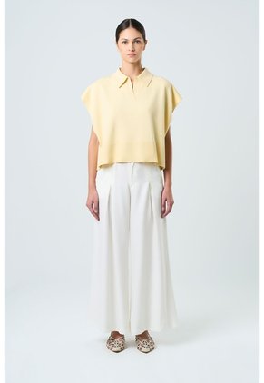 Pantalón Palazzo Caltha Para Mujer Fit Holgado Pantalón Palazzo Caltha Para Mujer Fit Holgado Crema 10 VÉLEZ
