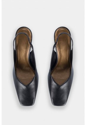 Tacones Cerrados Baltimore De Cuero Para Mujer Punta Cuadrada Tacones Cerrados Baltimore De Cuero Para Mujer Punta Cuadrada Negro 36 Vélez